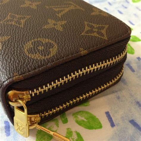 lv double zip wallet
